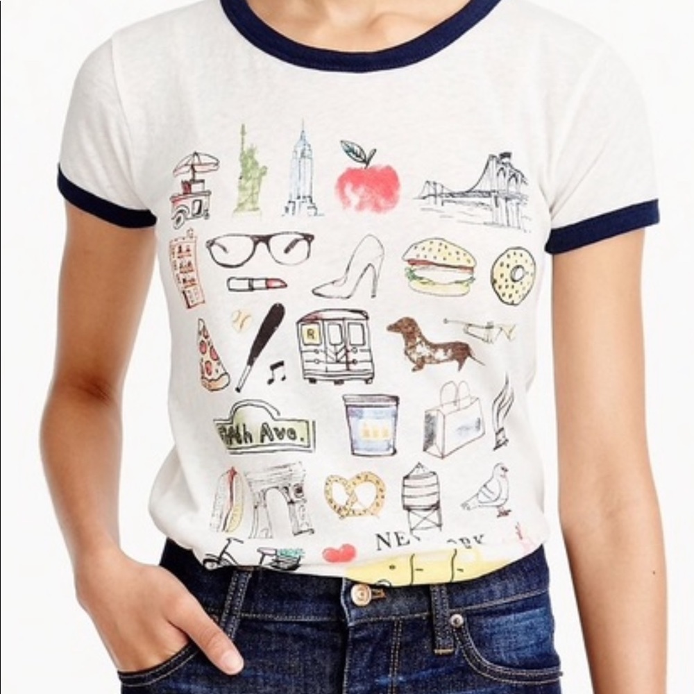 J Crew Destination New York Graphic T Shirt XXS